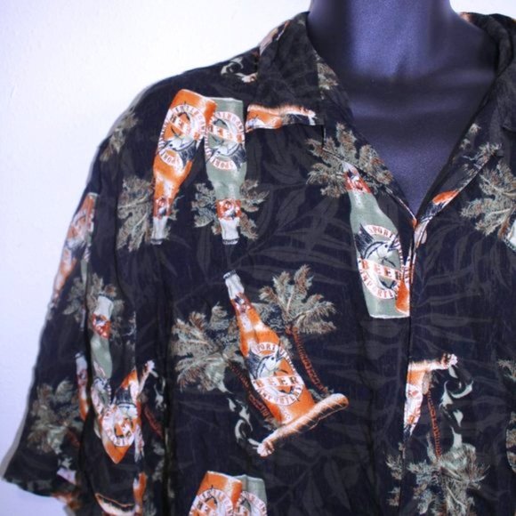 Puritan Other - Vintage Mens Beer Print Tropical Button Down XL